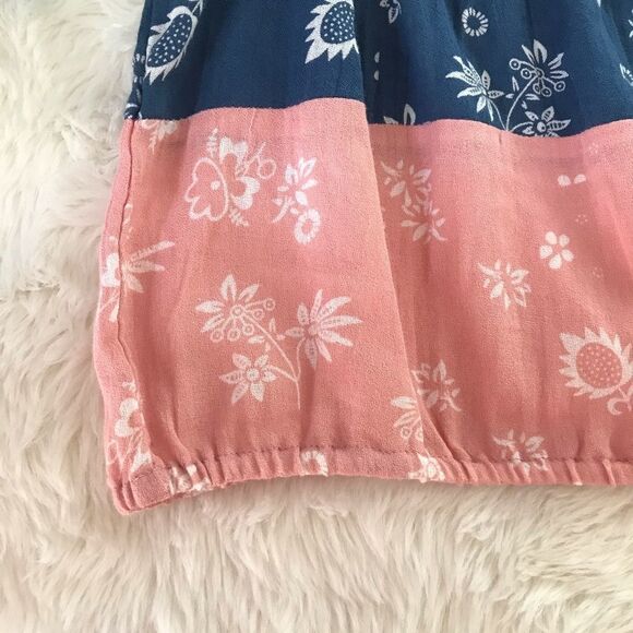 KOPAL Off The Shoulder Crop Top Cotton Short Sleeve Anthro Blue Pink Small‎ New - Picture 4 of 11